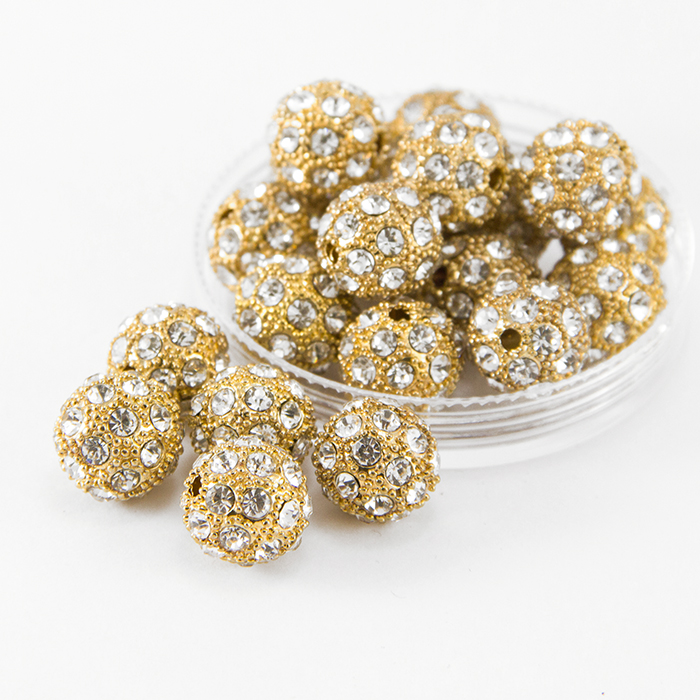 Koraliki Metalowe z Kryształkami