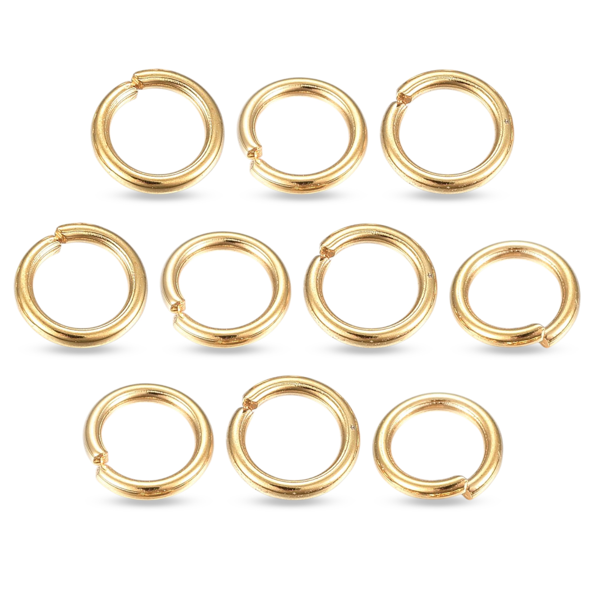 Kółeczka Ogniwka Pojedyncze Otwarte Stal Nierdzewna Pozłacane 24K 9x1.4mm 10szt (13WB33193)