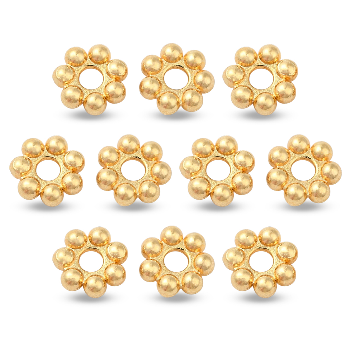 Намистини-Розділювачі Нержавіюча Сталь, Квітка, Позолота 18К, 5х1.3мм, Отвір 1.5мм, (13WB33329)