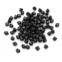 Koraliki Akrylowe, Fasetowane, Biconus Przezroczyste, Barwione, Czarny, 4mm, około 650szt/25g (13WB14152)