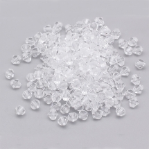 Koraliki Akrylowe, Przezroczyste, Fasetowane, Bicone, Bezbarwny, 8mm, 180szt/50g (3WB5053)
