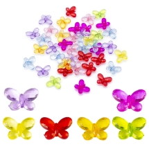 Koraliki Akrylowe, Fasetowane, Przezroczyste, Motyl, Mix, 17x13x5mm, około 50g~90szt (13WB23874)