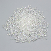 Koraliki Ekologiczne Akrylowe Przezroczyste Okrągłe, Kolor AB, Bezbarwne Tęczowe, 3mm, 2000szt/25g (13WB28912)