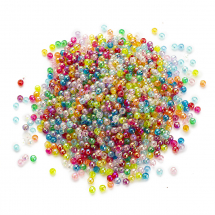 Koraliki Ekologiczny Akryl Przezroczyste Okrągłe, Kolor AB, Tęczowy, Mix, 3mm, 1900szt/25g (13WB28916)