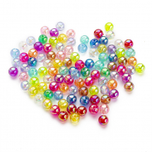 Koraliki Eko Akrylowe, Tęczowy, Przezroczyste, Mix, 8mm, 95szt/25g (13WB28917)