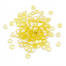 Koraliki Akrylowe, Przezroczyste, Tęczowy, Serce, 8x8x3mm, Żółty, 130szt/25g (13WB29495)