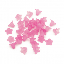 Koraliki Akrylowe, Matowe, Przezroczyste, Kwiat, Różowe, 17.5x12mm, 38szt/25g (13WB29499)