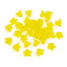 Koraliki Akrylowe, Matowe, Przezroczyste, Kwiat, 17.5x12mm, Żółte, 38szt/25g (13WB29500)