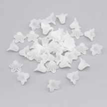 Koraliki Akrylowe, Przezroczyste, Matowe, Kwiat, Białe, 17.5x12mm, 38szt/25g (13WB29501)