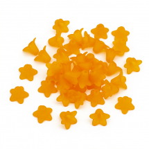 Koraliki Akrylowe, Matowe, Przezroczyste, Kwiat, Pomarańczowe, 17.5x12mm, 38szt/25g (13WB29502)