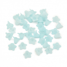 Koraliki Akrylowe, Matowe, Przezroczyste, Kwiat, 17.5x12mm, Jasnoniebieskie, 38szt/25g (13WB29503)