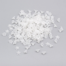 Намистини Акрил Матові, Прозорі, Квітка, Білий, 10х5мм, Отвір 1.5мм, близько 200шт/25г, (13WB29510)