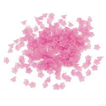 Намистини Акрил Матові, Прозорі, Квітка, Рожевий, 10х5мм, Отвір 1.5мм, близько 200шт/25г, (13WB29511)