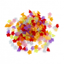 Koraliki Akrylowe Matowe, Przezroczyste, Kwiat, Mix, 10x5mm, 200szt/25g (13WB29512)