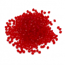 Koraliki Akrylowe Biconus Przezroczyste Fasetowane, Czerwone, 5x5mm, otwór: 1.5mm, około 450szt/25g (13WB29535)