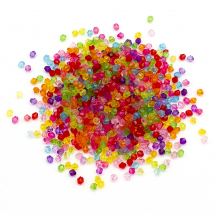 Намистини Акрил Біконус Прозорі Гранені, Мікс, 4х4мм, Отвір 1.5мм, близько 800шт/25г, (13WB29539)