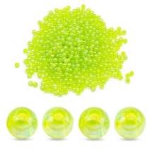 Koraliki Akrylowe, Przezroczyste, Ekologiczne, Tęczowy, Okrągły, Zielony Trawnik, 4mm, 800szt/25g (13WB29600)