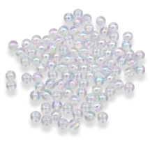 Намистини Акрил Прозорі, Екологічні, Круглі, АВ колір, Колір: Безбарвний, 8мм, Отвір 1.5мм, 90шт/25г, (13WB29601)