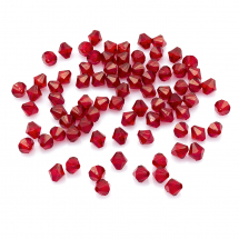 Koraliki Akrylowe, Fasetowane, Biconus Przezroczyste, Barwione, Czerwony, 8mm, Otwór: 1mm, około 90szt/25g (2WB30533)