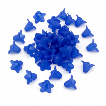 Намистини Акрил Матові, Прозорі, Квітка, Синій, 17.5x12мм, Отвір 1.5мм, близько 38шт/25г, (14WB9584)