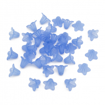 Намистини Акрил Матові, Прозорі, Квітка, Блакитний, 17.5x12мм, Отвір 1.5мм, близько 38шт/25г, (14WB9587)