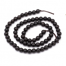 Koraliki Naturalne Czarne Drewno, Okrągłe, 6mm, około 63szt/35cm/sznur (13WB25044)