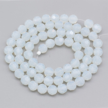 Koraliki Syntetyczne Opalit, Fasetowane, Okrągły, Kolor: Niebieski, 8mm, około 68szt/55cm/nić (3WB3762)