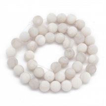 Koraliki Kamień Naturalny Agat Matowe Kula Barwiony Biały, 8-8.5mm, 45szt/37cm/sznur (13WB10990)