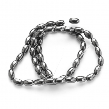 Koraliki Hematyt Syntetyczny Niemagnetyczny, Czarny, Owal, 8x5mm, około 40szt/34cm/nić (13WB11256)