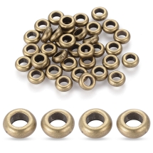 Намистини-Роздільники, Сплав, Круглі Плоскі, Колір: Бронза, Розмір: 7х3мм, Отвір 4 мм, (13WB17435)