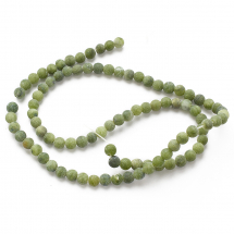 Намистини Натуральний Тайванський Нефрит Матові Круглі, 4мм, Отвір до 1мм, близько 85шт/37см/нитка, (13WB13887)