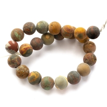 Koraliki Kamień Naturalny Jaspis Picasso, Matowy, Kula, 8mm, 21szt/17cm/sznur (13WB13903)