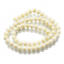 Koraliki Naturalny Pozłacany Jadeit Mashan, Kolor: Biały, 6mm, Otwór: 1mm, około 62szt/38cm/nic (13WB13924)