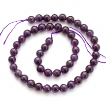 Koraliki Naturalny Ametyst, klasa A, Okrągłe, 8-9mm, około 45szt/38cm/nić (13WB13969)