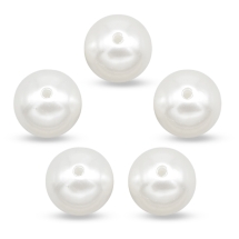 Koraliki Akrylowe, Imitacja Perły, Błyszczące, Okrągły, Kość Słoniowa, 25x25mm, 5szt (13WB14122)