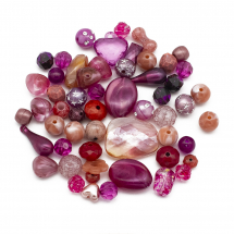 Koraliki Akrylowe "Bombaj," Mix, 5.5-28x6-20x3-11mm, Kolor: Różowo-Liliowy, 50g (13WB14222)