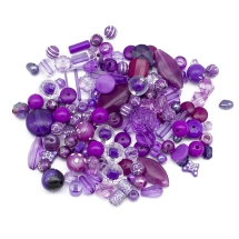 Koraliki Akrylowe "Bombaj", Mix, Fioletowy, 5.5-28x6-20x3-11mm, 74szt/50g (13WB14231)