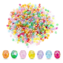 Koraliki Akrylowe Fasetowane, Okrągłe, Mix, 4mm, 820szt/25g (13WB14251)