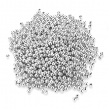 Koraliki Akrylowe, Powlekane Metalicznie, Srebrny, 4mm, 700szt/25g (13WB14270)