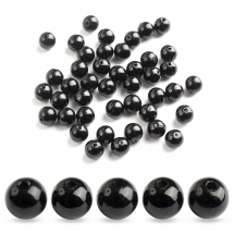 Koraliki Imitacja Pereł, Plastik ABS, Okrągłe, Kolor: Czarny, 10mm, około 50szt/25g (13WB14387)