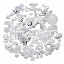 Koraliki Akrylowe "Bombaj" Mix, 5.5-28x6-20x3-11mm, Kolor: Biały, około 68szt/50g (13WB14426)