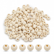 Koraliki Naturalne Drewniane, Surowe, Okrągłe do Makramy, Duży Otwór, 10mm, około 50g~140szt (3WB1986)