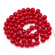 Koraliki Szklane Crackle, Okrągłe " Szkło Tłuczone ", Czerwone, 12mm, 64szt/76cm/sznur (2WB19113)