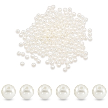 Koraliki Imitacja Pereł, Plastik ABS, Lśniący, Okrągły, Biały, 6mm, 25g~250szt (13WB18821)