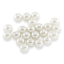 Koraliki Imitacja Pereł, Plastik ABS, Okrągłe, Lśniący, Kolor: Biały, 8mm, około 97szt/25g (13WB18822)