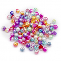 Koraliki Akrylowe, Imitacja Perły, Błyszczące, Okrągły, Mix, 8mm, około 90szt/25g (13WB18902)