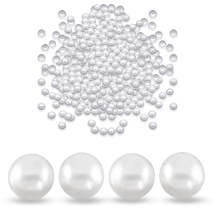 Kulki Imitacja Pereł, Plastik ABS, bez Otworu, Biały, 8mm, 100szt (13WB18906)