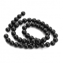 Koraliki Szklane, Imitacja Austriackiego Kryształu, Czarny, 8mm 48szt/35cm/sznur (13WB19123)