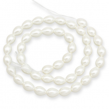 Koraliki Perła Szklane, Błyszczące, Ecofarba, Kropla, Luźne, Kolor: Pszeniczny, 9x7mm, 40szt / 38cm / nic (13WB20984)