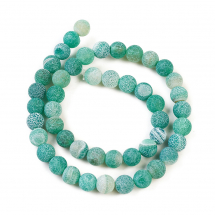 Koraliki Naturalny Agat Kwiatowy, Matowe, 8mm, Akwamaryn, około 42szt/36cm/sznur (13WB12398)
